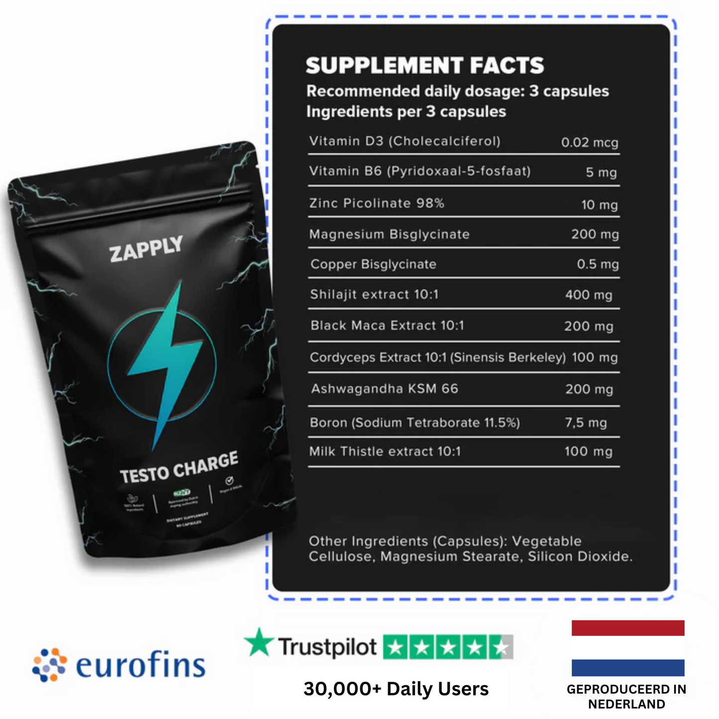 Testo Charge 6er-Bundle (540 Kapseln)