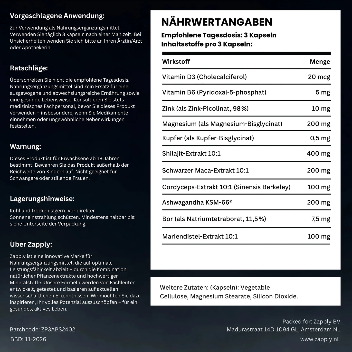 Testo Charge 6er-Bundle (540 Kapseln)