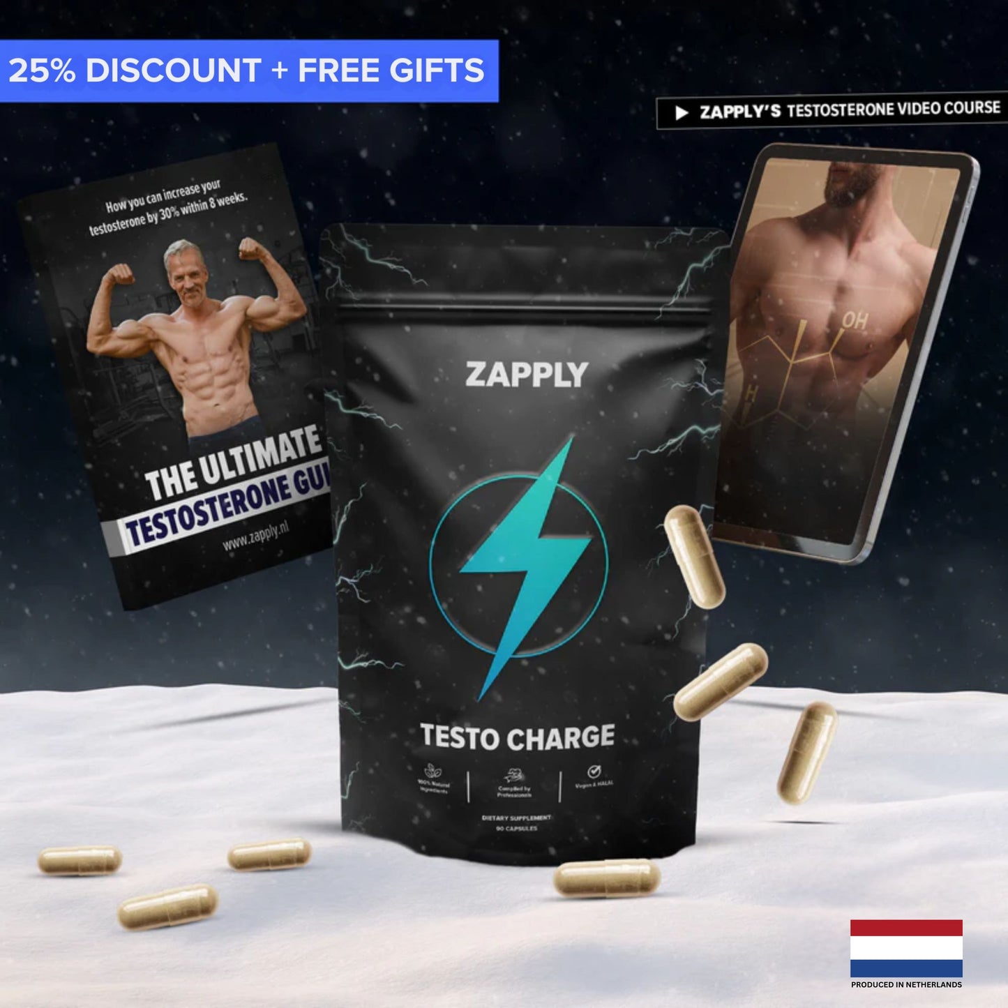 Testo Charge: 90 capsules + Free E-book