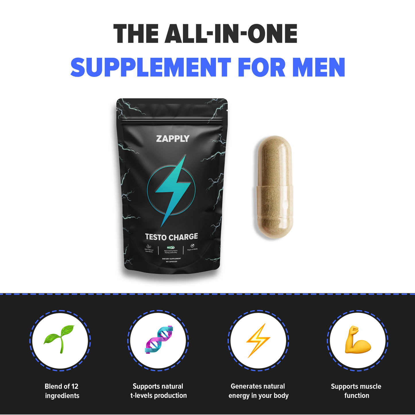 Testo Charge: 90 capsules + Free E-book