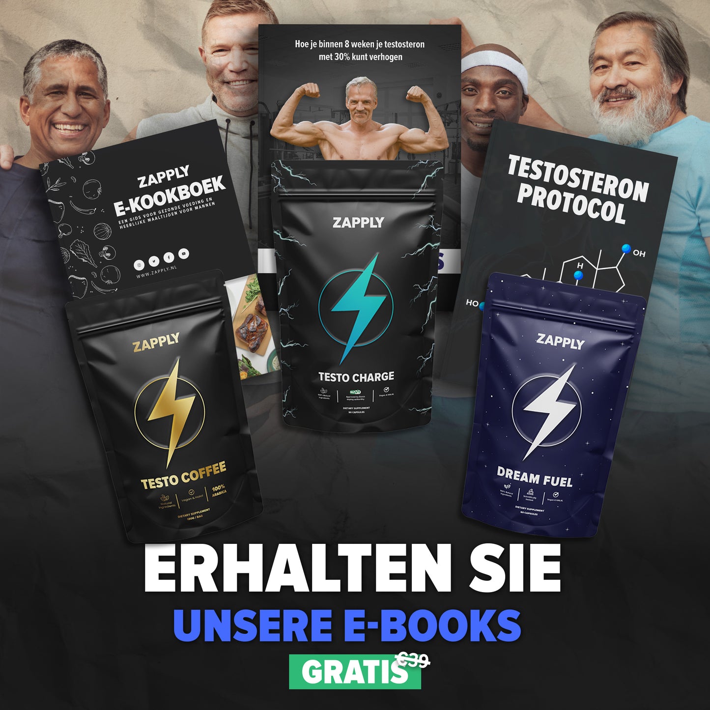 Testo Charge – Testosteron-Unterstützung – 2+1 GRATIS ANGEBOT