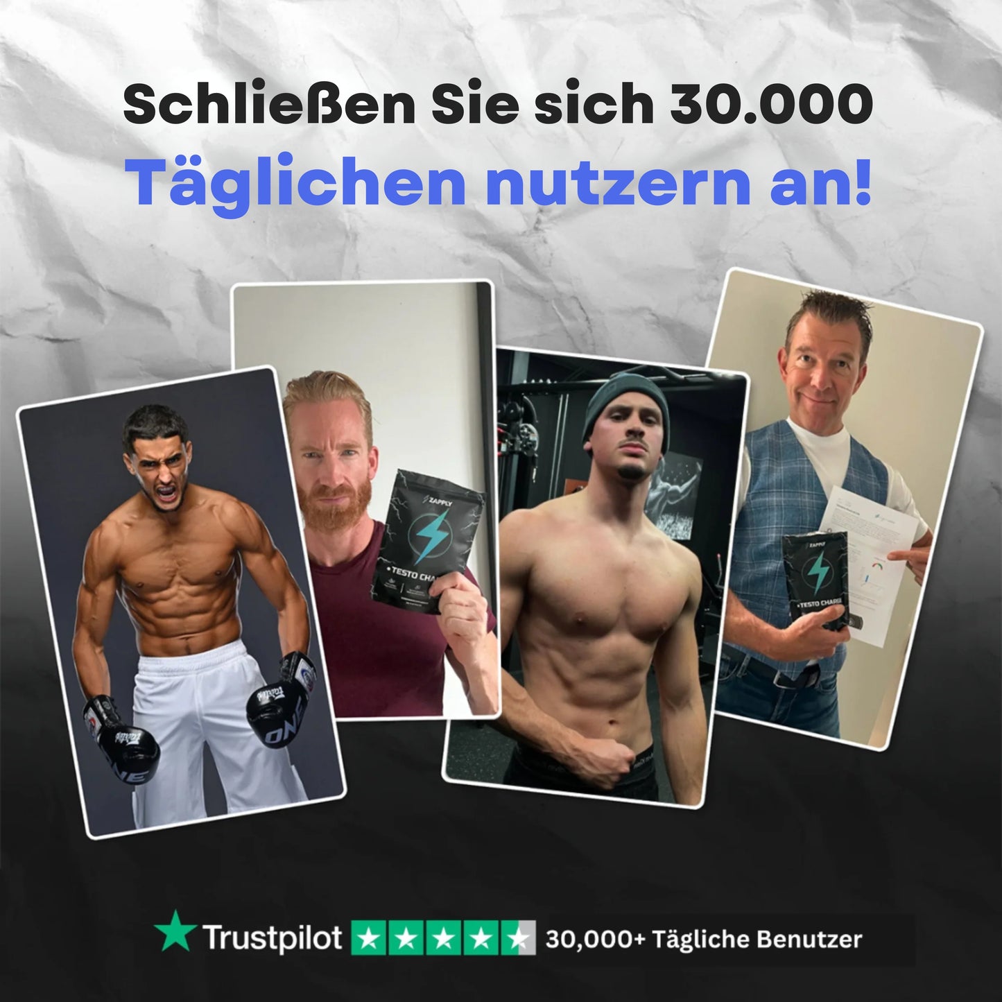 Testo Charge – Testosteron-Unterstützung – 2+1 GRATIS ANGEBOT