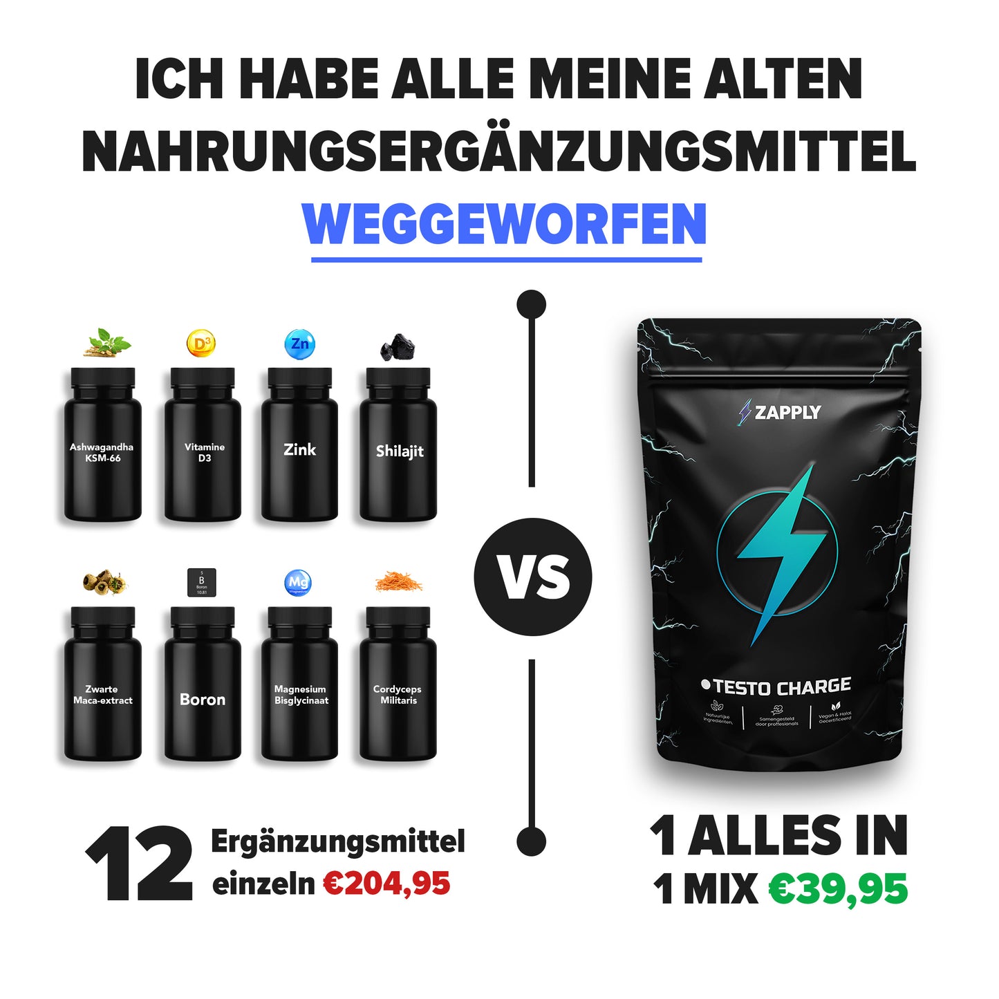 Testo Charge – Testosteron-Unterstützung – 2+1 GRATIS ANGEBOT